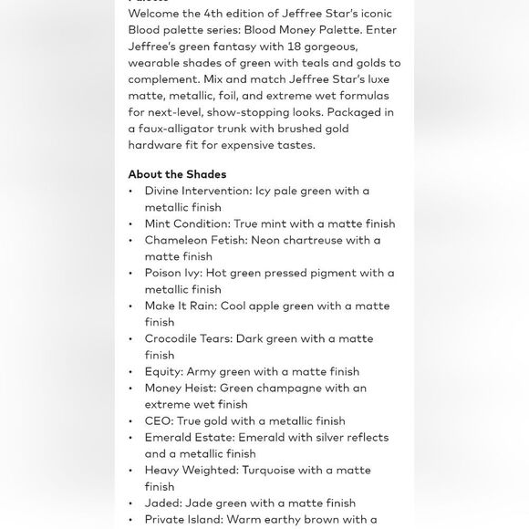 Jeffree Star Blood Money 18-Color Palette - Picture 14 of 14